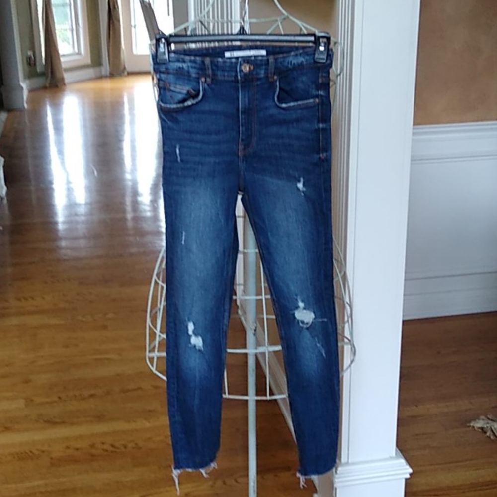 Zara High-rise Distressed Jeans